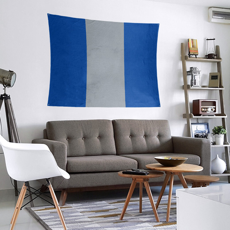 Tapisserie de polyester St. Louis, H 27,5 po x l 37,5 po, Bleu royal / gris / bleu royal