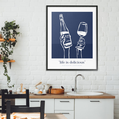 Navy Life Is Delicious Framed Giclee, design by Lettered and Lined