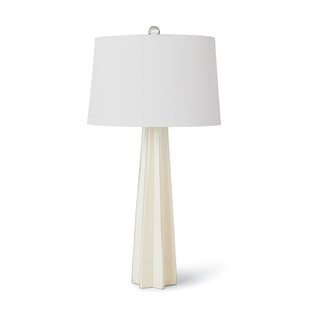 AERIN Olsen Table Lamp in Crystal and Hand-Rubbed Antique Brass with Linen  Shade