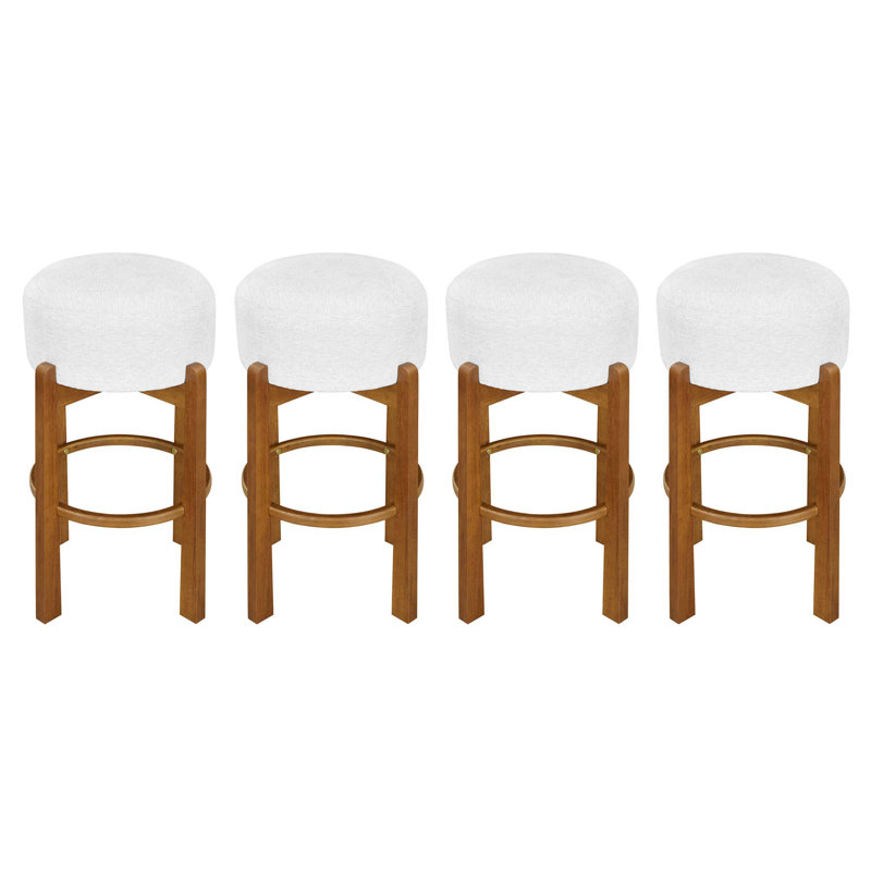 Tabouret de bar rembourré Vera, Noyer, 4