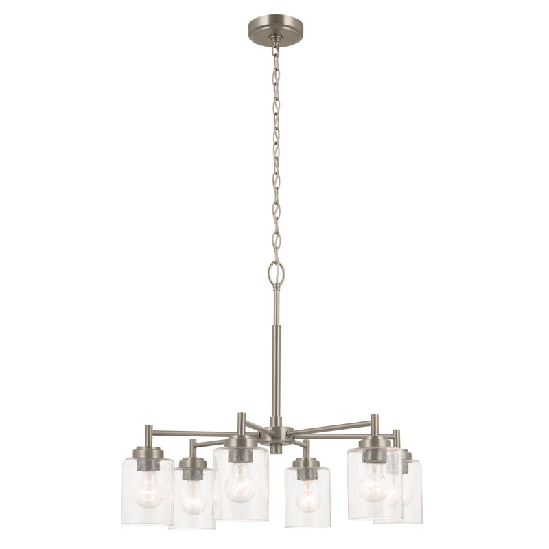 Winslow 6 - Light Dimmable Chandelier, Brushed Nickel