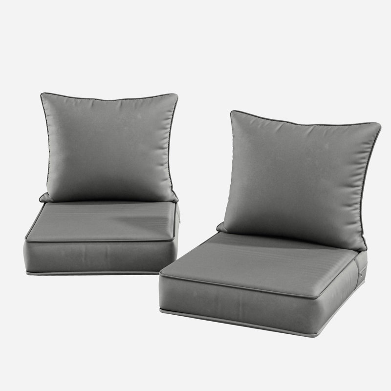 Outdoor Seat / Back Cushion, 19" W x 19" D, Light Gray