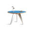 Table de salle à manger bleue ronde en bois massif et manufacturé-700076400