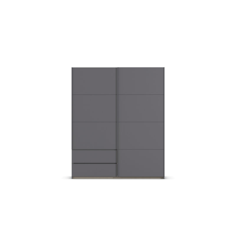 Sevilla sliding door wardrobe, 210cm H x 175cm W x 59cm D, Gray Metallic/Gray Metallic