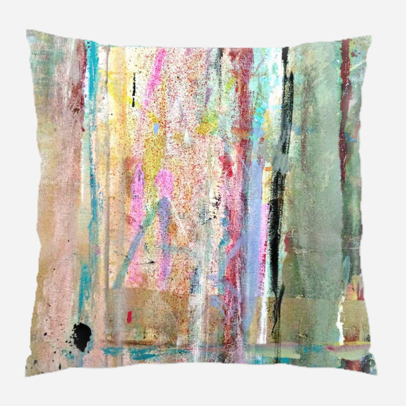 Abstract Microsuede Reversible Throw Pillow