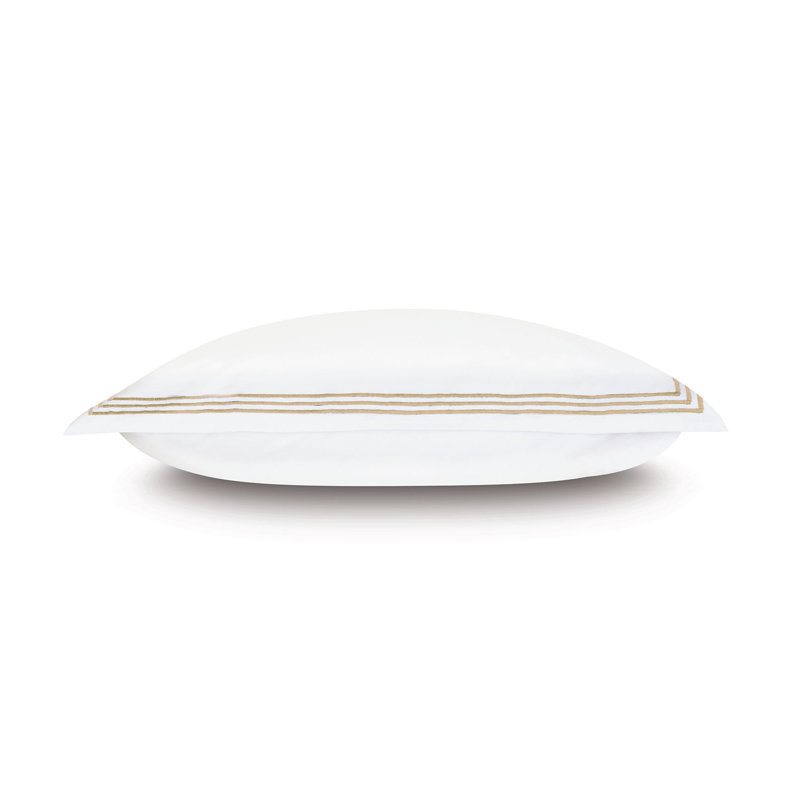 Tessa Sham, King, White/Bisque, Multi-stripe