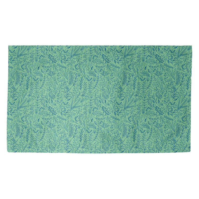 Tapis vert/bleu ditsy floral Avicia, Rectangle 5 pi x 7 pi 2 po