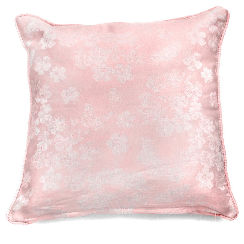 Avonia Floral Square Cushion, Blush Pink