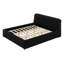 Upholstered Platform Bed With Thick Headboard And Footboard, Stitching Design Upholstery Grounded Bed Frame-53606651-53606653