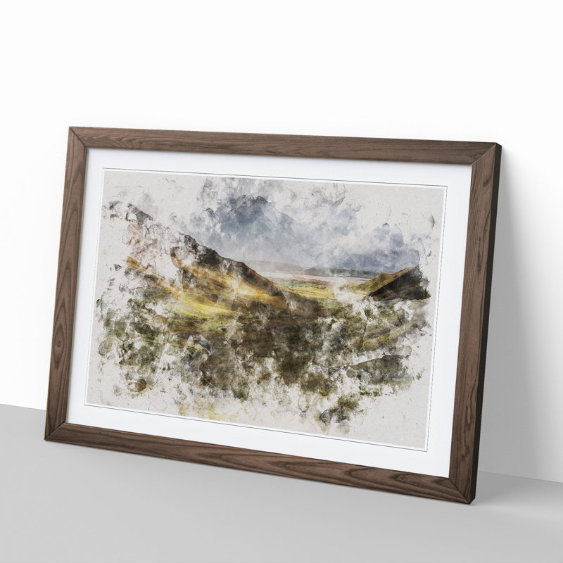 Glangesh Pass in Ireland - Picture Frame Painting, Walnut Framed, 48cm H x 65cm W x 2cm D