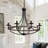Crellen 8 - Light Steel Candle Style Dimmable Wagon Wheel Chandelier