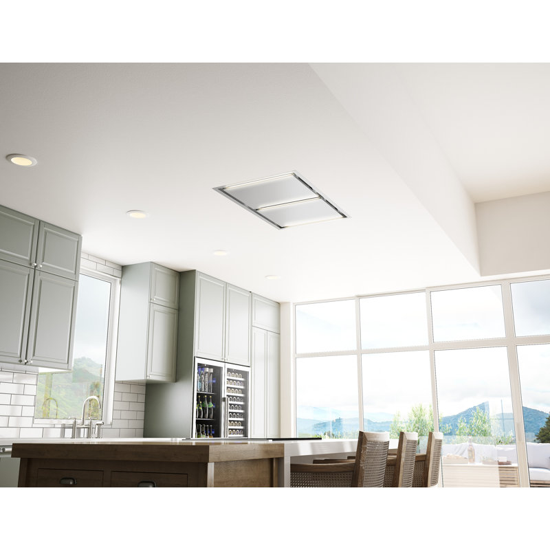 Hotte pour îlot avec lumières DEL 43 po Zephyr Lux Connect, Acier Inoxydable