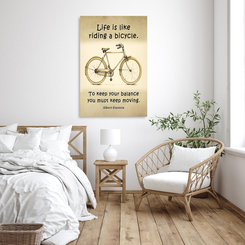 "Life is Like Riding A Bicycle 2" - 1 pièce Rectangle, H 20 po x l 16 po x P 1,25 po