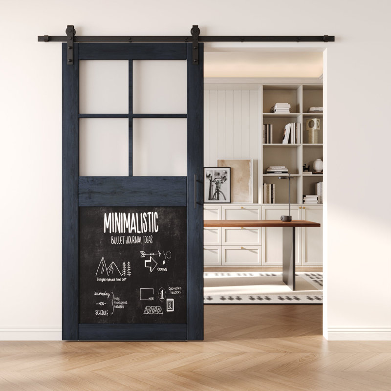 Porte de grange non assemblée et finie avec ensemble de quincaillerie 30 po x 84 po Homquer, 30 po x 84 po