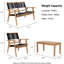 Ensemble de mobilier de patio modulaire en corde noire, conversation extérieure