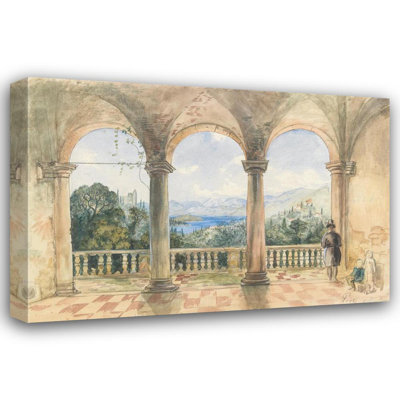 «A View from a Loggia» par Anton Perko - Art mural sur toile tendue avec châssis