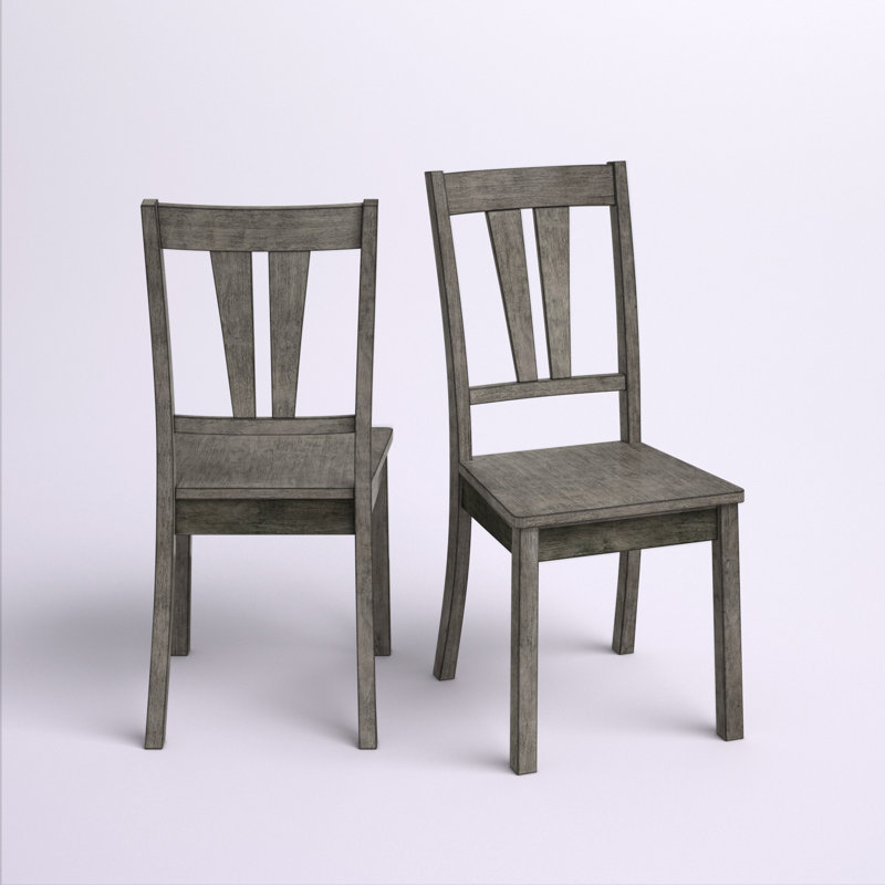 Chaise d'appoint à dossier en lattes chêne gris Katarina