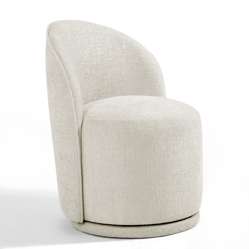 Chaise pivotante intégrée en tissu, Chenille sable clair