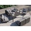 Black Wicker Outdoor Armless Chair Conversation Set, Pacific Fog Gray