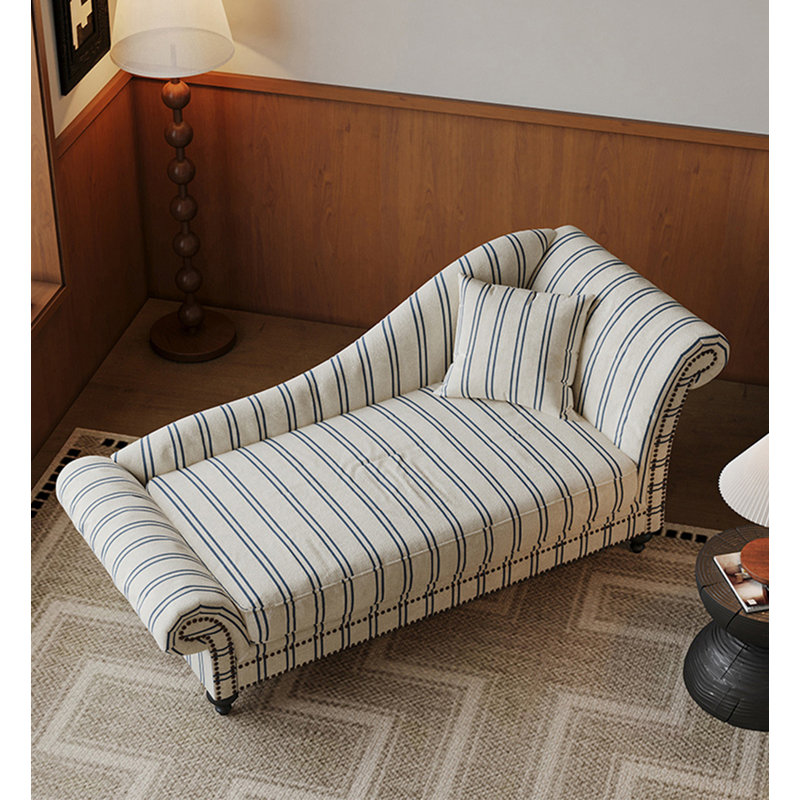 Chaise longue en tissu American, Face à la droite