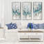 «Blue Staccato», peinture sur toile flottante 3 pièces-72214801