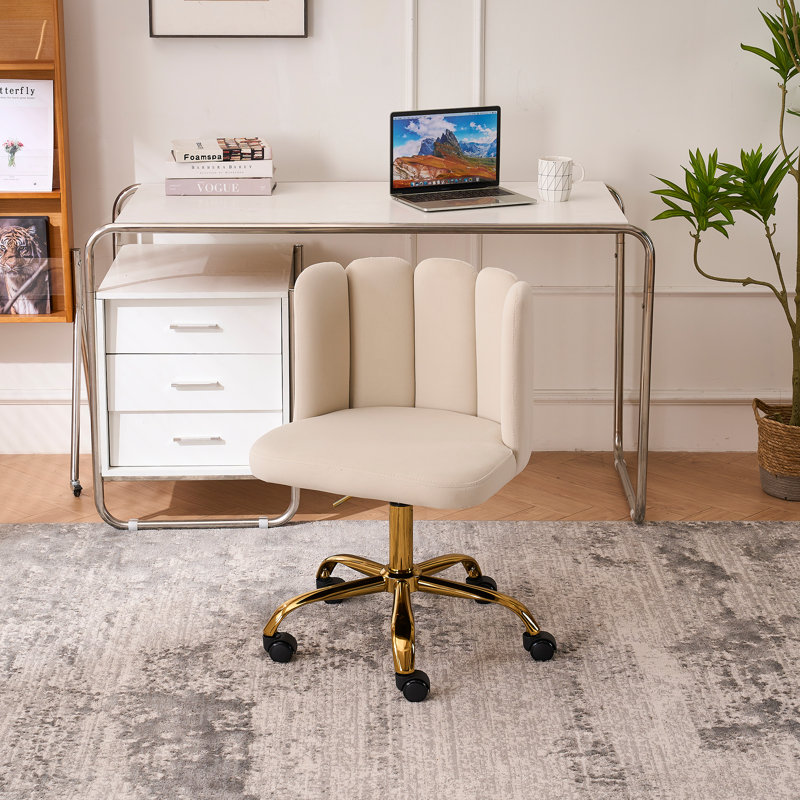 Chaise de coiffeuse avec dossier Venilale, Brun clair