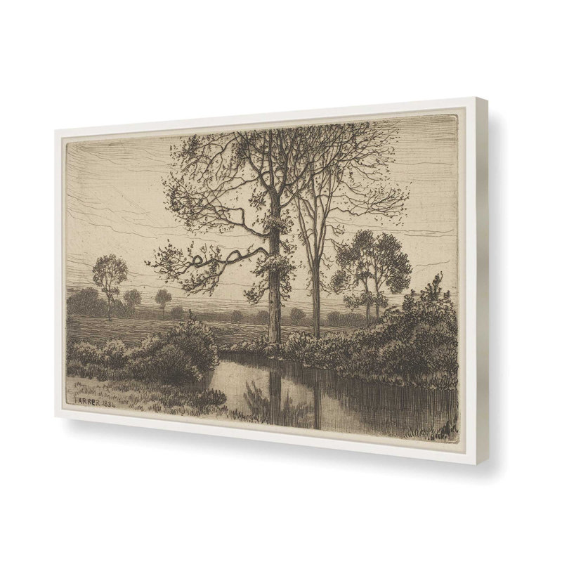 «Autumn's Gray and Melancholy 1884» par Stellar Design Studio, reproduction d'art, L 30 po x H 20 po, Blanc