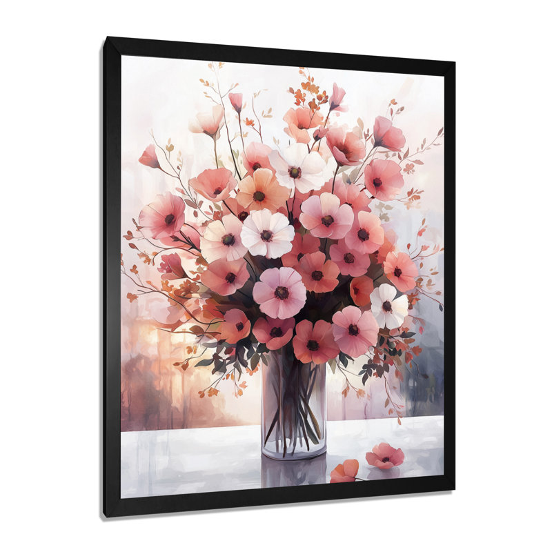 Laplant - impressions murales florales, H 20 po x l 12 po, Picture Framed, Noir