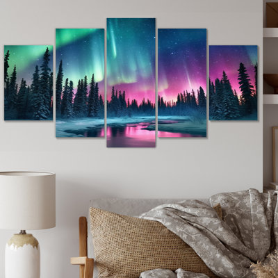 Ensemble de 5 décorations murales 5 lumières nordiques en Alaska II