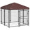 4.6' X 5' Dog Kennel Outdoor With Waterproof Cover, Dog Playpen For Small And Medium-Sized Dogs With Two Part Door Design, Brown