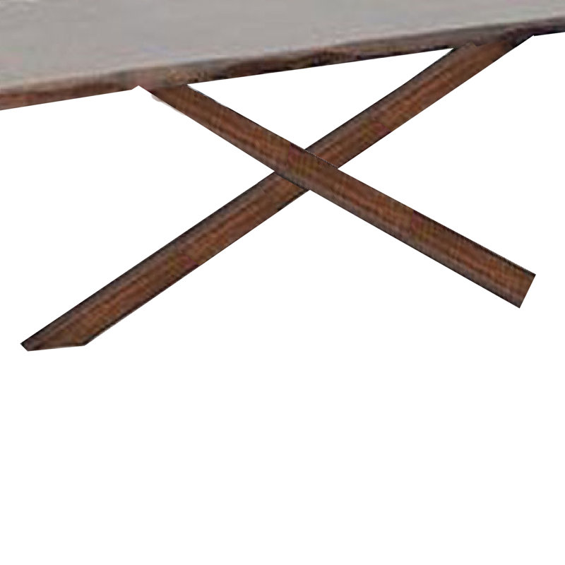Table de salle à manger Vyva, bord triple, bois brun noyer, 71 pouces