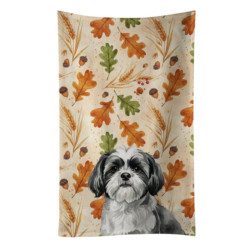 Serviette de cuisine tricolore Sheltie, Black and White Shih Tzu