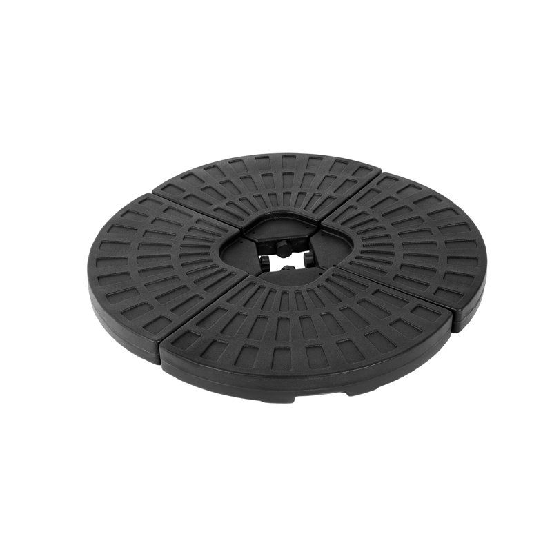 Base de parasol - Stable 4, remplie d'eau ou de sable, fabrication en plastique PE noir 4, eau / sable, noir, fabriquée