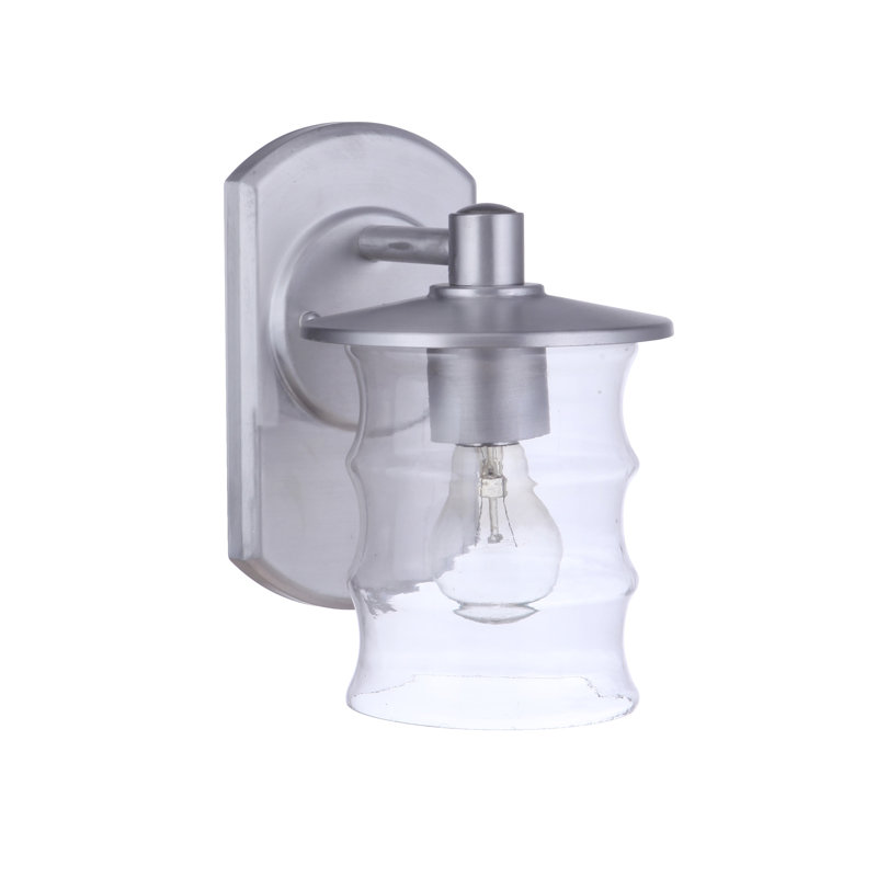 Ammadas Wall Light, Satin Aluminum, 10" H x 7.5" W x 9" D