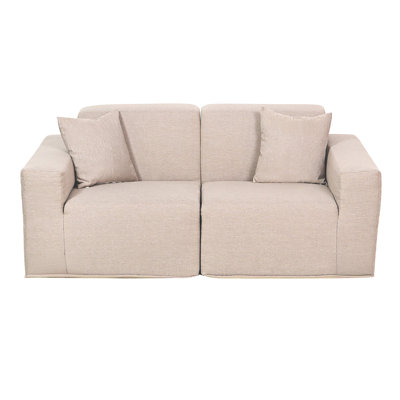 Deko Living 2 Place Seating  Beige  Compression Foam Sofa Set