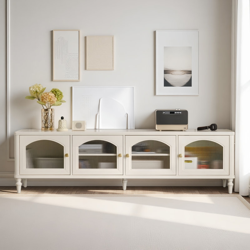 Meuble télé moderne et simple blanc cassé