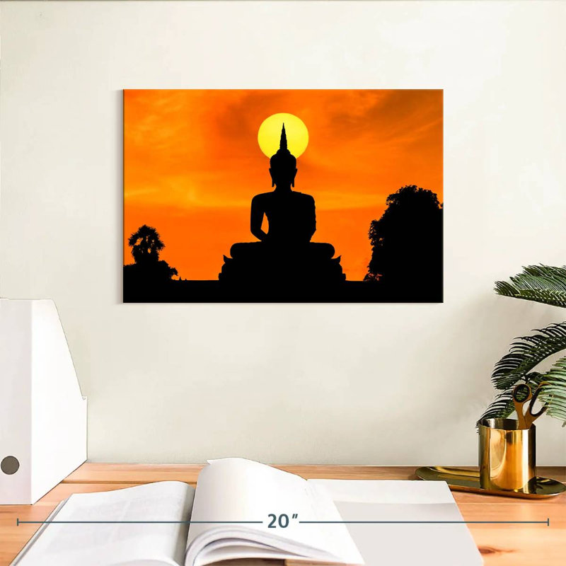 Silhouette de grand Bouddha Adella, H 8 po x l 12 po