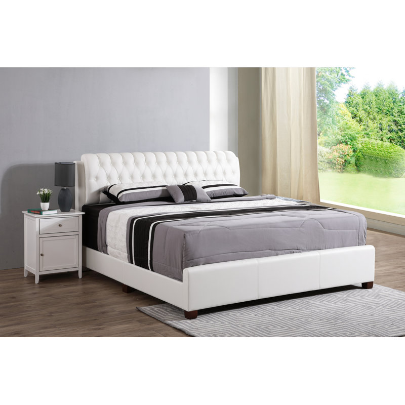 Marilla Vegan Leather Standard Bed, White, King