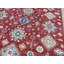 Tapis rectangulaire en laine unique de 12 pi x 14 pi 8 po gris / rouge / bleu