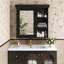 Armoire à pharmacie murale de style moderne de 29,24 po x 27,97 po pour salle de bain, avec miroir facile à assembler et organisateur de rangement, hauteur de tablette réglable pour nettoyer la surface