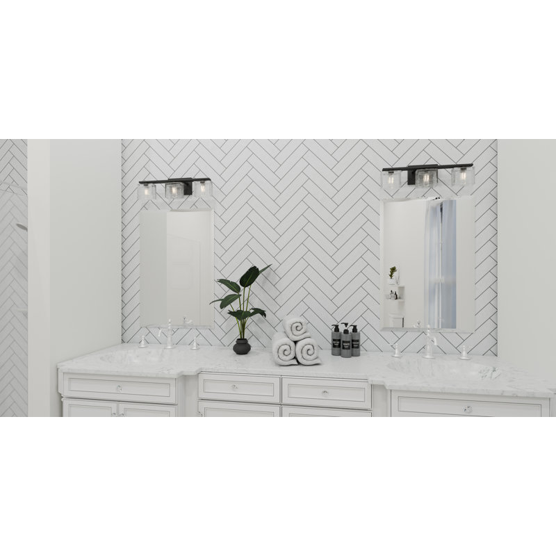 Danielly 3-Light Matte Black Bath Light