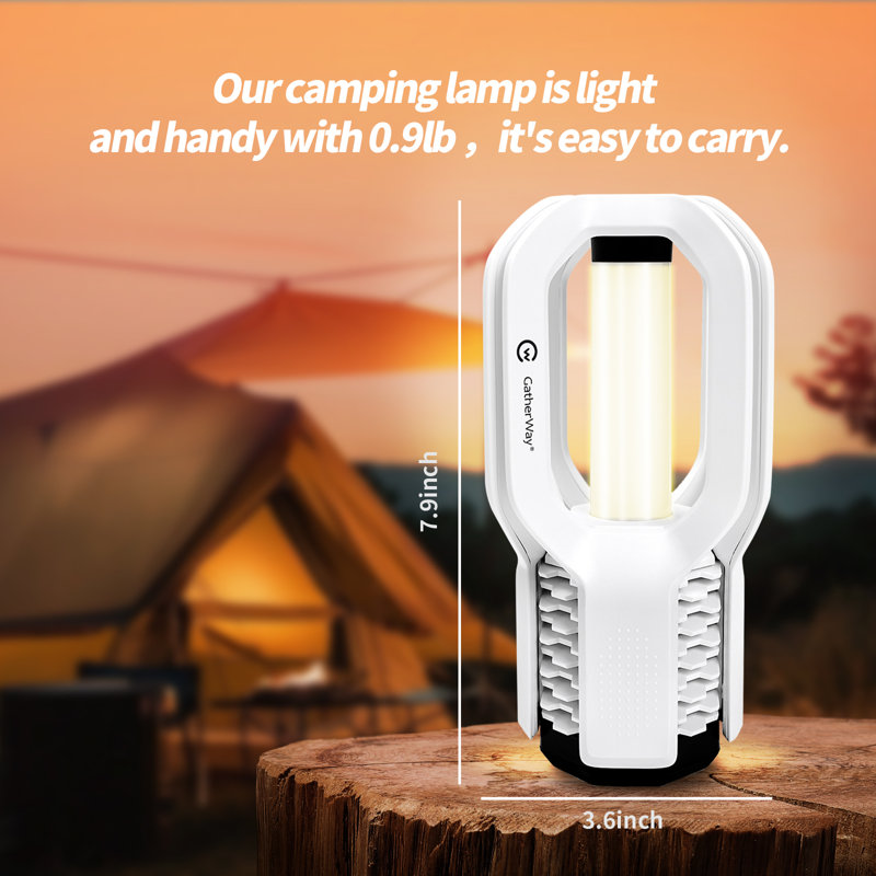 Portable LED Table Lamp Lantern Flashlight Rechargeable Lightweight, White