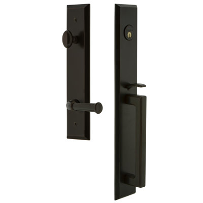 Fifth Avenue One-Piece Handleset with Single Cylinder Deadbolt and D Grip with Georgetown Lever