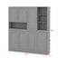 Lit escamotable mural avec armoire supérieure, tablettes, lit pliable peu encombrant avec éclairage et port USB-1644165882