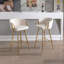 Ensemble de 30 tabourets de bar de 30 pouces avec repose-pieds chromé et base en velours + tabouret de bar simple Golden Leg, crème-130094453
