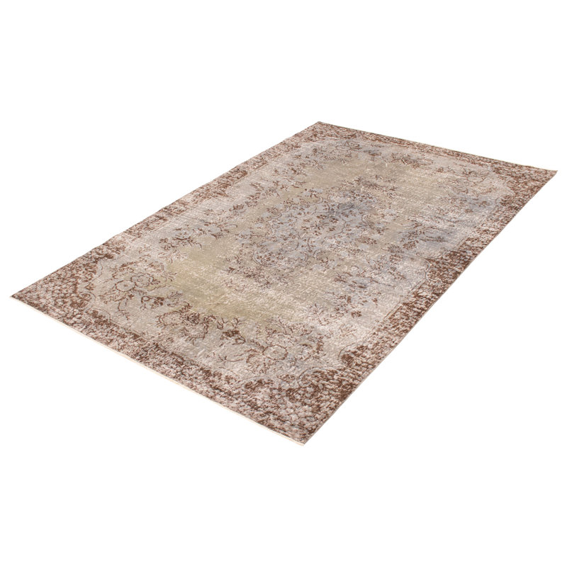 Tapis unique en laine noué à la main de style années 2000 de 6 pi 4 po x 9 pi 10 po gris Oliana