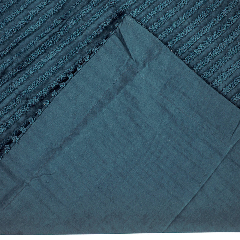 Jullian 100% Cotton Tufted Pillow Sham, Modern Stripe Design, Soft Breathable Decorative Cover, OEKO-TEX Certified, Machine Washable, Standard (21" x 27"), Teal, All-Season