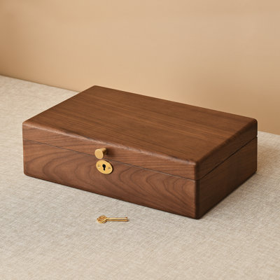 100% Black Walnut 2 Lay Lockable Jewelry Box