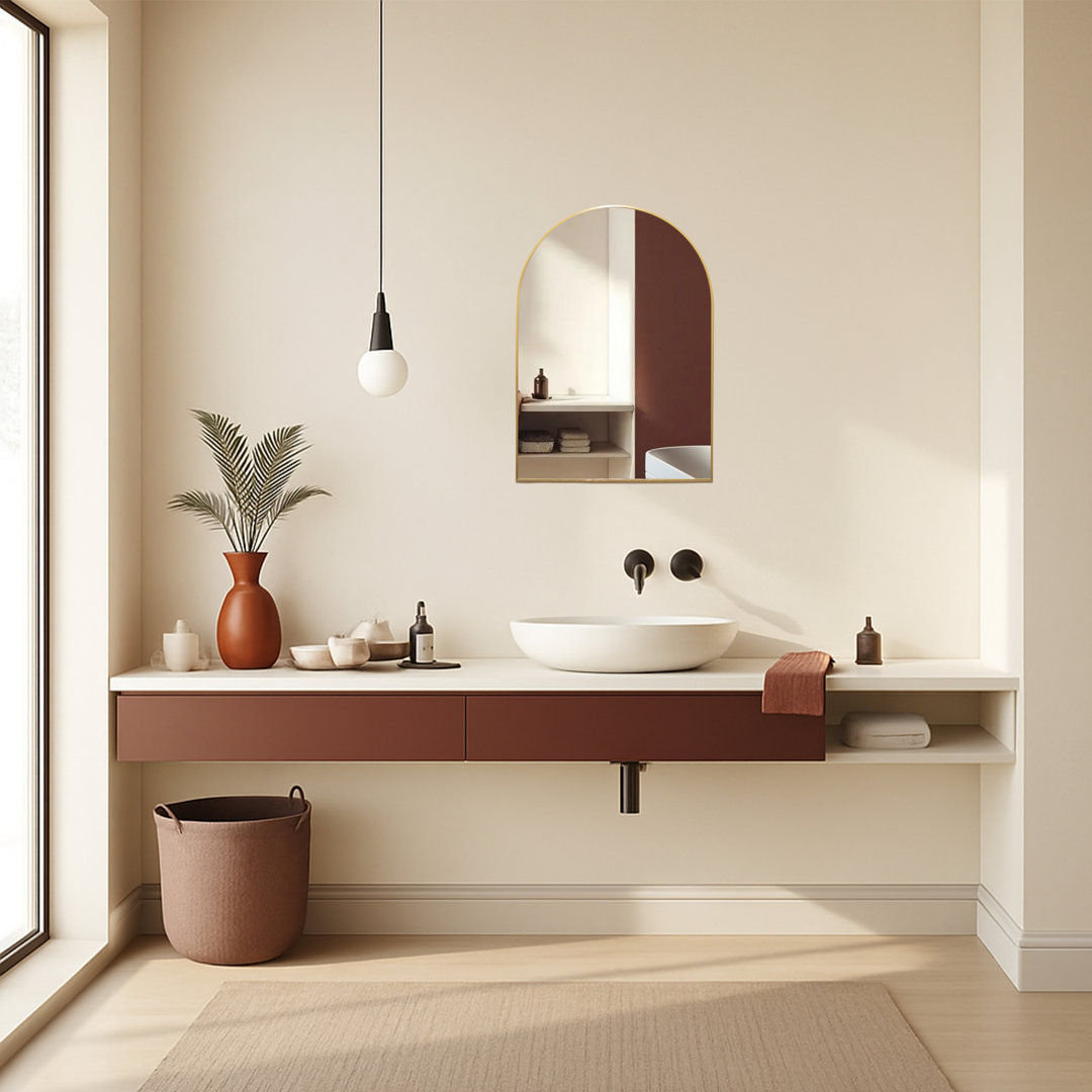 Mood Premium Arch Bathroom Mirror Framed Wall Mounted, Recessed Arched Frame Modern & Stylish