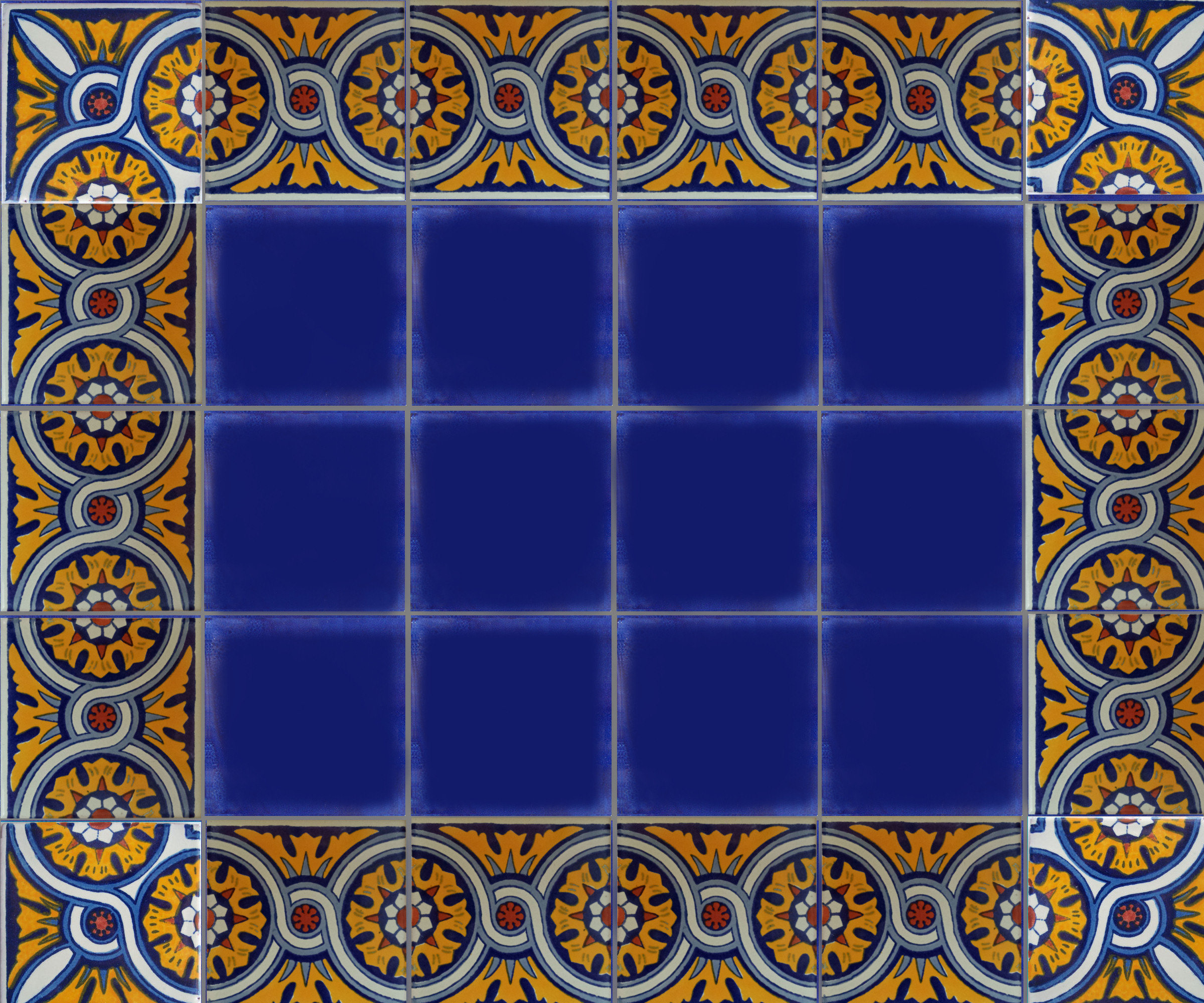 Fine Crafts Imports 4.2" x 4.2" 9pcs TalaMex Chain Talavera Mexican ...